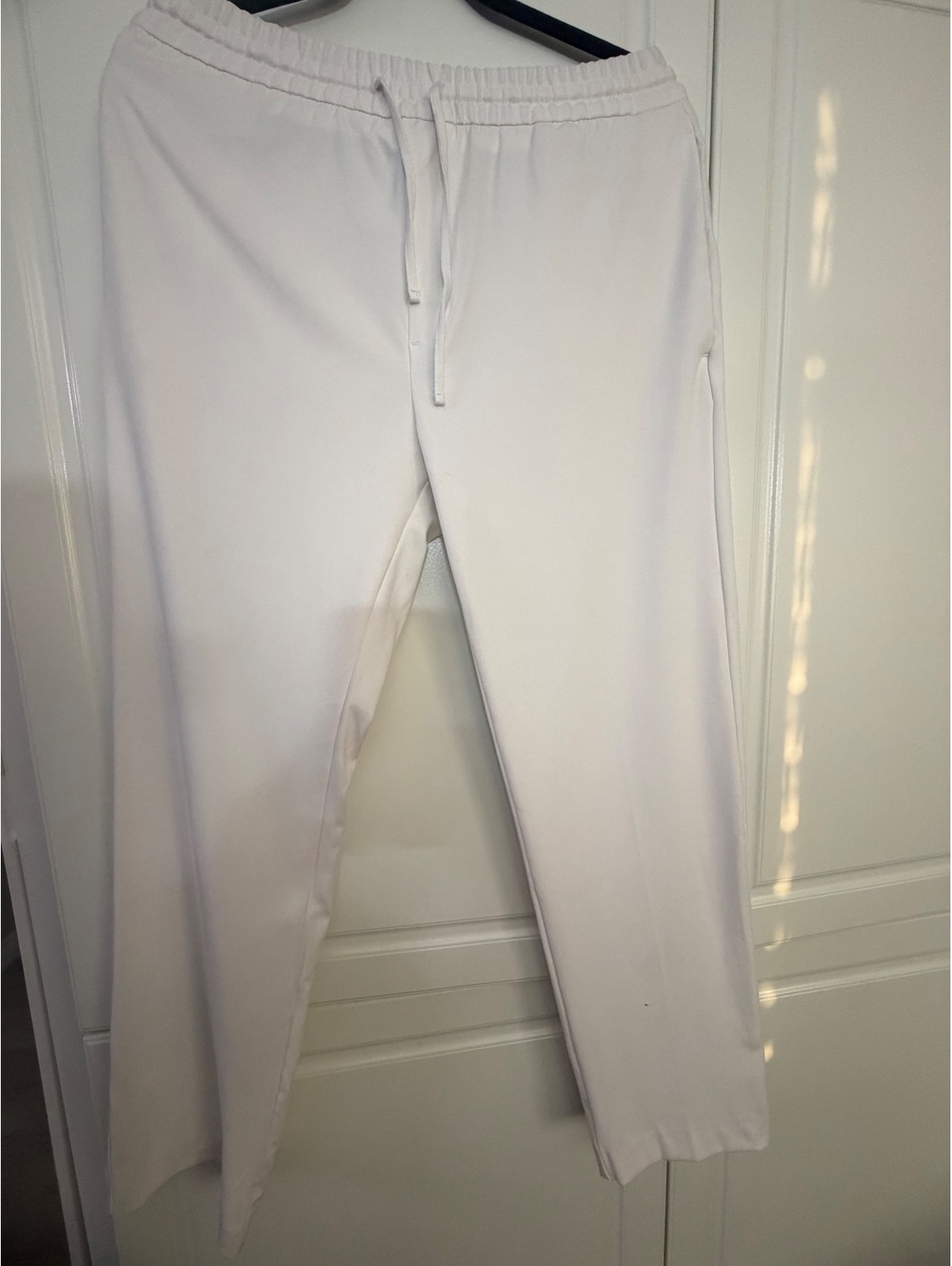 ZARA Smart Jogger Pants White Size M 31 NWT Drawstring Tapered Trousers